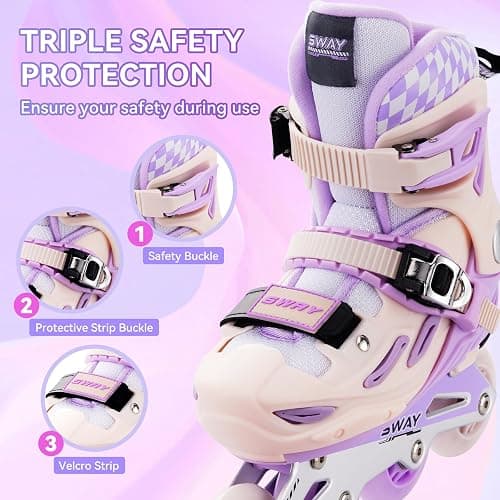 SWAY Inline Skates 4 Size Adjustable for Girls and Boys, All Wheels Light Up, Outdoor Inline Skates for Kids and Youths Age 4-16, Lightweight & Comfortable for Beginner thumbnail 4