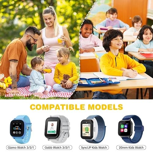 sylacor Scrunchie Bands Compatible with Gizmo Watch 3 2 1/ Gabb Watch 3 2 1 and SyncUP Kids Watch, Solo Loop 20mm Cute Stretchy Gizmo Watch Band for Kids Boys Girls thumbnail 5