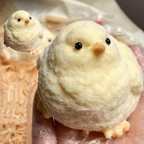 2 Pack Big Handmade Chick Taba Squishy Soft Fidget Squeeze Toys, Stress Relief Sensory Toy, Chicken Squishies for Adults - Image 1