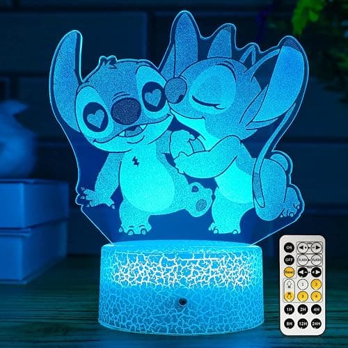 NINE SQUARE EGOU Gifts for Girls Cool Night Light with Timer Remote & Smart Touch 7 Colors Changing Dimmable Cool Room Decor Bedside Lamp for Bedroom Boys Girls - Image 1