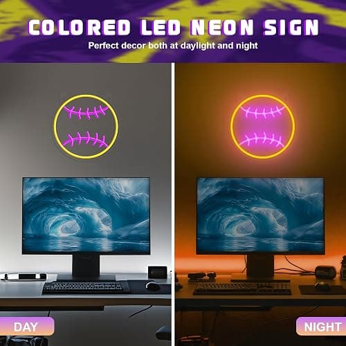 Softball Neon Sign - Dimmable Sport Wall Decor With USB Power, Softball Gifts for Girls 8-12, LED Neon Lights for Girls Cave College Dorm Softball Fan Accessories Stuff thumbnail 7