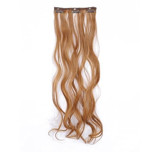 SWACC Women 20 Inches Curly Full Head 7 Separate Pieces Heat Resistance Synthetic Hair Clip in Hair Extensions (Dark Strawberry Blonde-27#) thumbnail 4