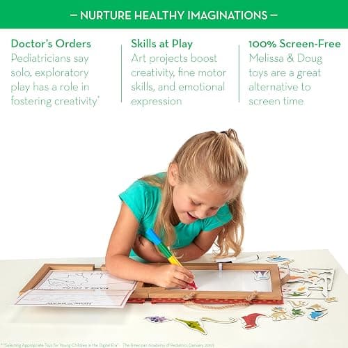 Melissa & Doug Natural Play: Play, Draw, Create Dinosaurs Drawing Activity Set & Magnet Kit - Reusable Mess-Free Travel Activity - Dinosaurs thumbnail 4