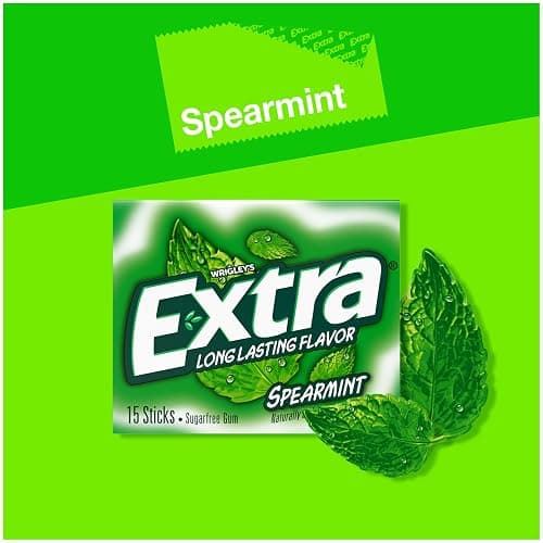 Extra Gum Spearmint Sugarfree Gum Bulk, Individually Wrapped, Perfect for Fresh Breath at School, Work, and Travel 15 Count, Pack of 10 thumbnail 3