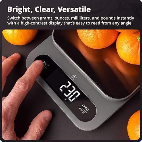 Greater Goods Digital Food Scale for Kitchen & Baking, 10kg/22lb High-Capacity Weight Scale with 1g Precision, Stainless Steel Platform, Hi-Def LCD, Ideal for Bread, Sourdough & Bulk Cooking thumbnail 7