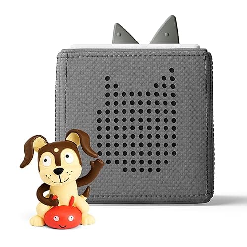 Toniebox Audio Player Starter Set with Playtime Puppy - Listen, Learn, and Play with One Huggable Little Box - Gray - Gray