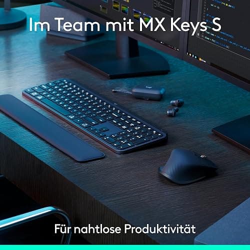 Logitech MX Master 3S – Kabellose Hochleistungs-Maus | Ultraschnelles Scrollen, Ergo, 8K DPI, Abtastung auf Glas, leise Klicks, Bluetooth, Windows, Linux, Chrome - Grafit thumbnail 9