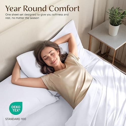 Utopia Bedding Queen Size Sheet Set – 4 Piece Bed Sheets, Soft and Breathable Microfiber, Includes 1 Fitted Sheet, 1 Flat Sheet and 2 Pillowcases – Oeko Tex (White) thumbnail 5