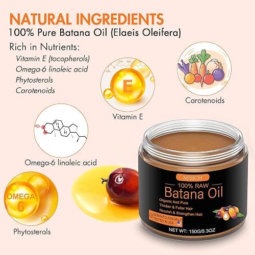 MISICH Raw Batana Oil for Hair Growth, 100% Natural Pure Botana Oil Paste from Honduras, Unrefined Organic Batana Hair Mask for Prevent Hair-Loss, Enhances Thickness for Men & Women 5.3 oz thumbnail 5