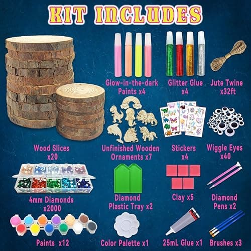 klmars Kids Wooden Painting Kit-Glow in The Dark-Arts & Crafts Gifts for Boys Girls Ages 5-12-Craft Activities Kits - Creative Art Toys for 5, 6, 7, 8, 9, 10, 11 & 12 Year Old Kids thumbnail 4