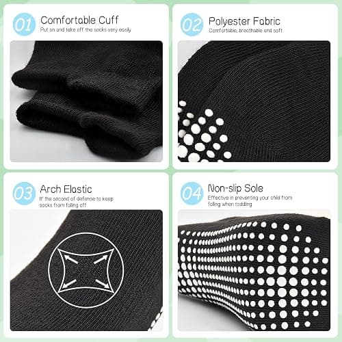 GRPSKCOS Non Slip Toddler Socks 15 Pairs Toddler Grip Anti Skid Low Cut Socks for 1-7 Years Boys Girls thumbnail 4