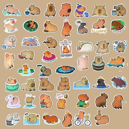 Joylio Capybara Stationery Set – Cute stationery set include capybara pencil case, gel ink pens (black ink), mechanical pencil, stickers, sticky notes and keyring for office school kids students thumbnail 5