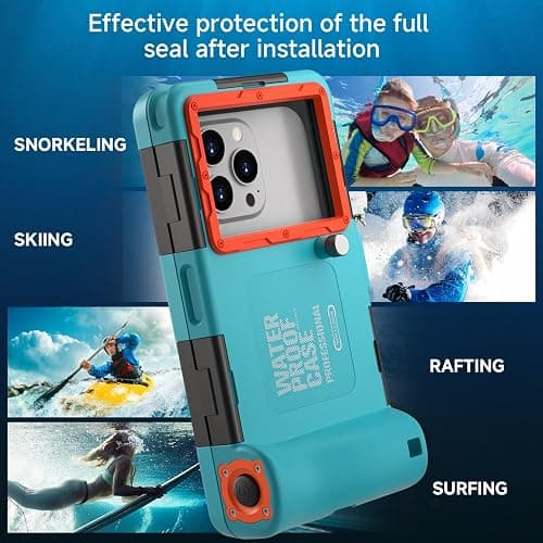 2026 Upgrade Universal Waterproof Phone Case for Snorkeling and Diving [50ft/15m] Underwater Phone Case for iPhone 17/16/15/14 Pro Max and Galaxy S25/S24/S23 Universal Underwater Photo & Video Blue thumbnail 7