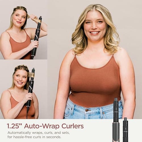 Shark Hair Dryer | FlexStyle Hair Styling System | Portable & Powerful Blow Dryer Brush | Hair Curler & Volumizer | 6 Styling Tools Included | Best for All Hair Types | Black | HD440BK thumbnail 12