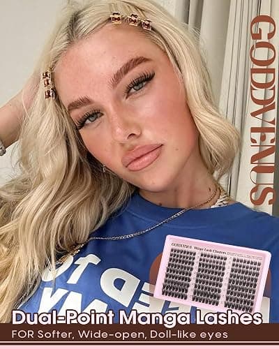 Goddvenus Wispy Manga Lash Clusters Natural Eyelash Clusters Fairy Cluster Eyelash Extensions Anime Individual Lashes C Curl Lash Extension Waterproof DIY Eye Lashes Cluster thumbnail 5