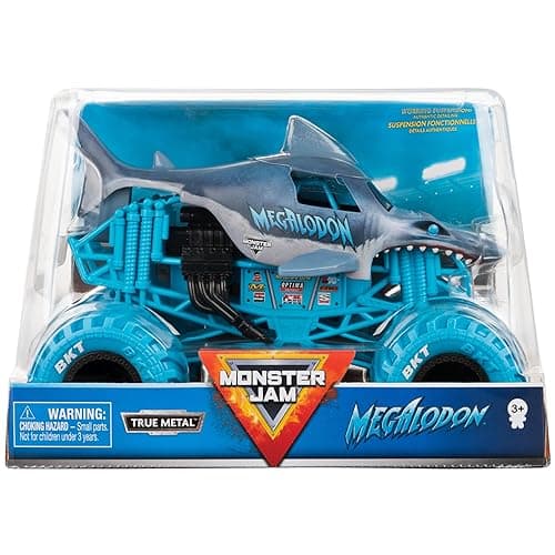Monster Jam, Official Megalodon Monster Truck, Collector Die-Cast Vehicle, 1:24 Scale - Multicolor