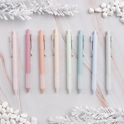 BLIEVE - Pastel Colored Gel Pens With Cool Matte Finish, Aesthetic and Cute Pens With Smooth Writing For Journaling And Bible Note Taking No Bleed Through, Cute School Supplies 8 Pack thumbnail 5