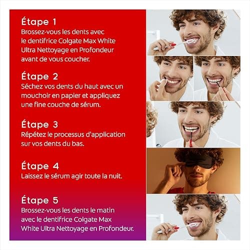 COLGATE - Kit de blanchiment dentaire - Sérum blancheur nuit et dentifrice Max White Ultra - 2,5ml + 75ml thumbnail 4