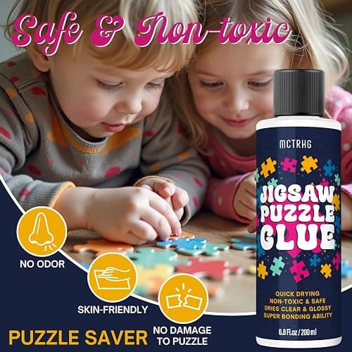 Jigsaw Puzzle Glue Clear, 200ML Puzzle Frame Kit for Adults with Applicators, Easily Preserves Finished Puzzles, Non-Toxic, Quick-Dry & Water-Based Anime Puzzle Saver for 3000/4500/5000 Pieces thumbnail 5