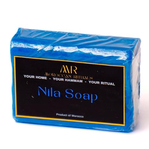 Moroccan Rituals Soap Bar 200g | 100% Natural & Chemical-Free Nourishing Hammam Spa Treatment | Hydrating, Softening & Rejuvenating | Traditional Moroccan Beauty Ritual (200g, Blue Nila) thumbnail 2