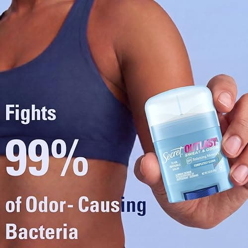 Secret Outlast Antiperspirant Deodorant for Women, 72hr Sweat & Odor Protection, PH Balancing Minerals, Invisible Solid, Completely Clean Scent, Travel Size, 0.5 oz thumbnail 3