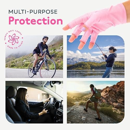 SUNUV LED Gloves for Gel Nails, UPF 50+ Anti UV Gloves for Gel Nail Lamp, Professional UV Gloves for Nail Techs thumbnail 6