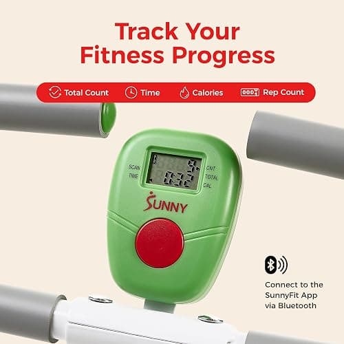 Sunny Health & Fitness Smart Row-N-Ride Glute & Leg Trainer, Foldable Squat Assist Rower with Exclusive SunnyFit App Connection thumbnail 8