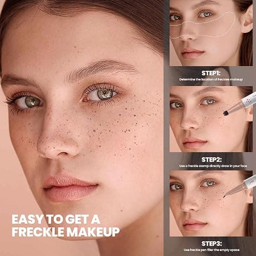 2 Pack Freckle Pen Set – 2-in-1 Dual Ended Microblading Pen & Freckle Stamp, 2 Different Color Combos,Waterproof & 24HR Longwear, Precise 15° Tip for Natural Lifelike Freckle Makeup. thumbnail 3
