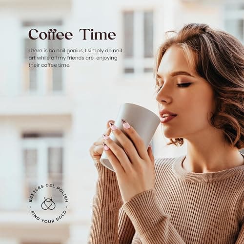 Beetles Neutral Gel Polish Set, Coffee Time Collection,6 Colors | Nude Pink Brown Neutral Colors Gel for Nail Art Manicure Soak Off Uv LED Nail Lamp Needed Gifts for Women thumbnail 6
