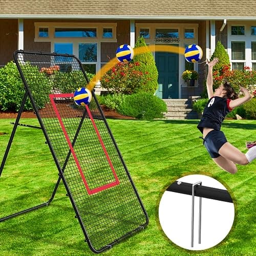 Adjustable Volleybal Net 7x4 Ft,Volleyball Training Equipment for Lacrosse, Baseball, Soccer,Tennis,Backyard Volleyball Rebounder Hitting Serving Passing Spike Practice thumbnail 5