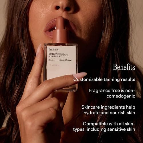 + Lux Unfiltered N°12 Sun Struck Bronzing Face Tanning Drops - Gradual Self Tanner - Natural Glow, Streak-Free, Fragrance Free - Hyaluronic Acid & Vitamin E - Vegan & Cruelty Free - Classic thumbnail 3