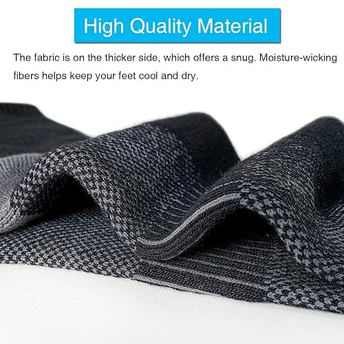 APTYID Men's Moisture Wicking Cushioned Crew Work Boot Socks (4-6 Pairs) thumbnail 3