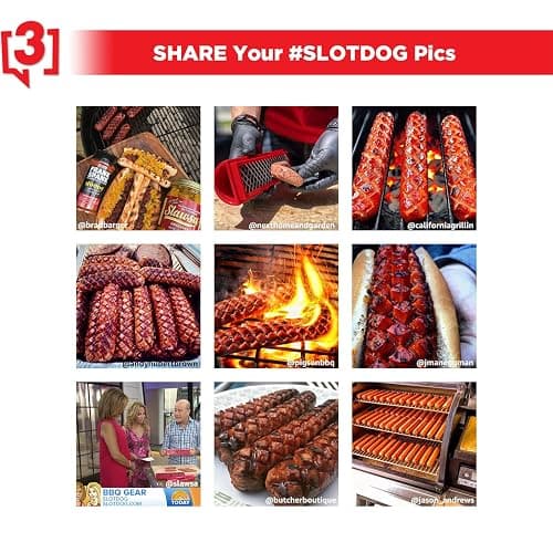 SLOTDOG - Hot Dog Slicing Tool - Stainless Steel Cutter Blades for Kitchen, Grilling, Tailgating, Camping and Backyard Outdoor BBQ - 10 inch - Red thumbnail 5