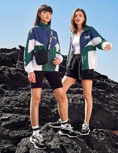 Wyeysyt Women Windbreaker Jacket Y2k Varsity Jackets Oversized Vintage 90s Jacket thumbnail 5