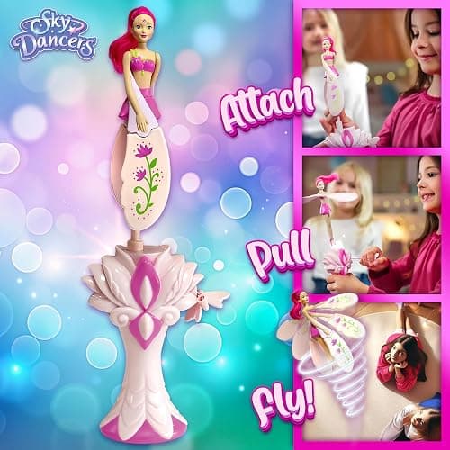 Sky Dancers Flying Doll – Fuchsia Fantasy | Original 90s Throwback Toy That Really Flies | Pull-String Powered, No Batteries Needed | Magical Gift for Girls & Boys Ages 6+ thumbnail 4