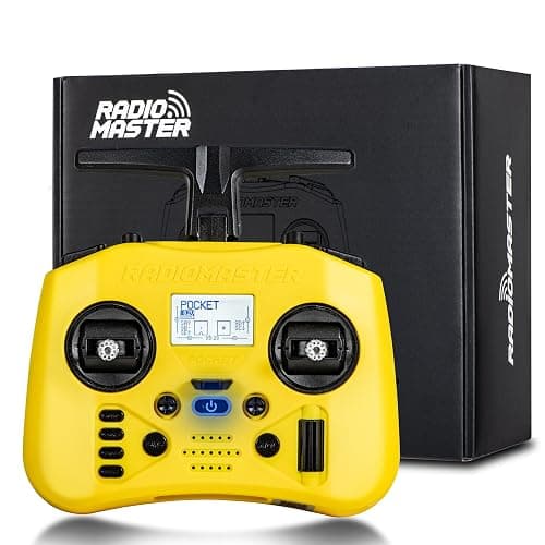 Radiomaster Pocket ELRS Remote Controller Portable Hall Gimbal EdgeTX Transmitter with LED Light for FPV Drone/RC Helicopter&Car Boats&Multirotor (Yellow) - Image 1