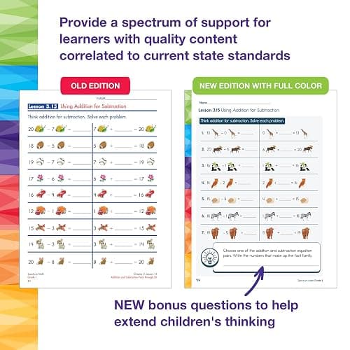 Spectrum 1st Grade Math Workbook, Mathematics Activity Book for Kids Ages 6-7, Addition, Subtraction, Place Value, Shapes, and More, Classroom or Homeschool Curriculum thumbnail 3