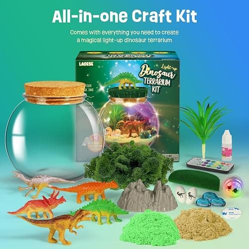 LAOESE Dinosaur Toys for Kids - Dinosaurs Terrarium Kit for Kids - Birthday Christmas Gifts for Boy Ages 4 5 6 7 8-12 Year Old - DIY Dino Toys for Boys - Arts and Crafts Kit for Kid thumbnail 5