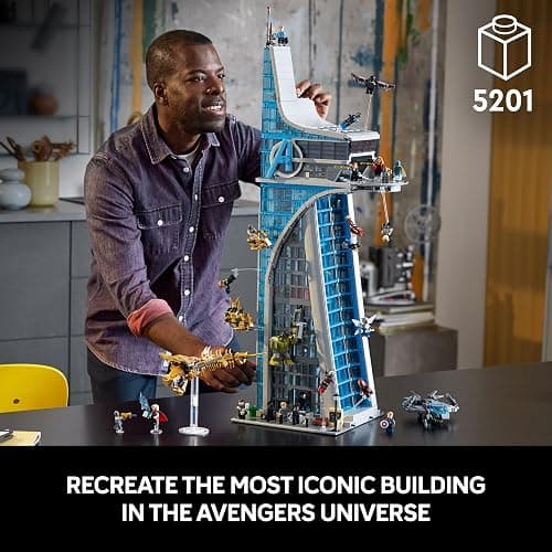 LEGO Marvel Avengers Tower Building Kit, Detailed Recreation of The Iconic HQ Featuring Classic Movie Scenes, 31 Figures and Authentic Accessories, Gift for Marvel Fans and Model-Makers, 76269 thumbnail 3