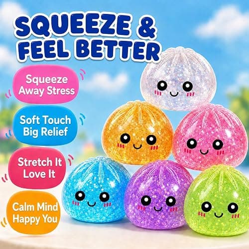 6PCS Squishy Toy Bulk for Adults,Random 6 Colors,Mini (2.2in) Stress Balls for Adults,Squishy Squeeze Relief Balls Bulk Fidget Toys,Christmas Stocking Stuffer Party Favors Gifts,Goodie Bags thumbnail 4