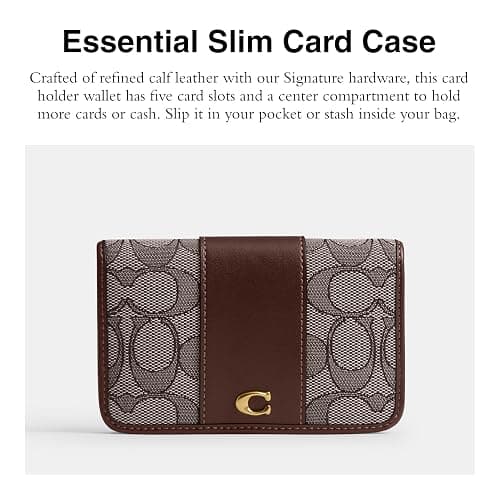 (MYA'S FIRST CHOICE OF WALLET) COACH Refined Calf Leather Essential Slim Card Case thumbnail 2