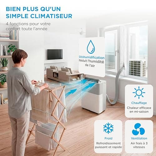 MIDEA Climatiseur PortaSplit Mobile Silencieux 4-in-1| 12000 BTU | Chauffage et Climatisation Portable Prêt à Poser 3,5kW- Clim Mobile avec rafraîchisseur, déshumidificateur, chauffage,ventilateur thumbnail 4