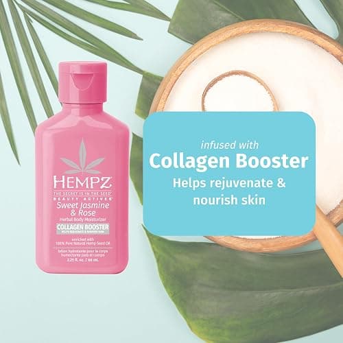 Hempz Mini Collagen-Infused Jasmine & Rose Body Moisturizer, 2.25 oz - Paraben-Free, Vegan, Cruelty-Free thumbnail 4