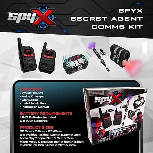 SpyX / Secret Agent Comms Kit - Includes Spy Toy Walkie-Talkie Pair / Micro Spy Scope / Invisible Ink Pen / Secret Voice Disguiser. 4 Communication & Surveillance Tools for Spy Kids thumbnail 5