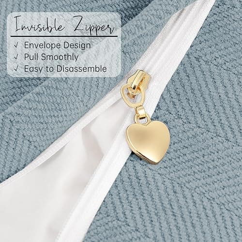 ZWJD Throw Pillow Covers 24x24 Set of 2 Chenille Pillow Covers with Elegant Design Soft and Luxurious Decorative Throw Pillows for Couch, Bed, and Home Decor,Light Blue thumbnail 6