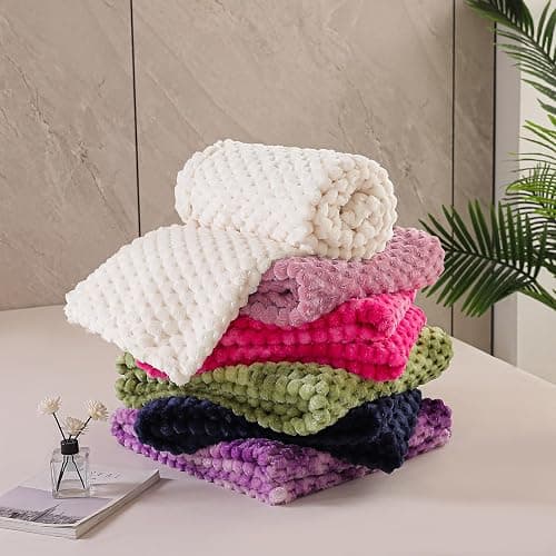 Exclusivo Mezcla Fleece Throw Blanket for Couch, Extra Large Fuzzy Ivory Bed Blankets, Soft Cozy Plush Sofa Throws for All Seasons, 127x178 CM thumbnail 8