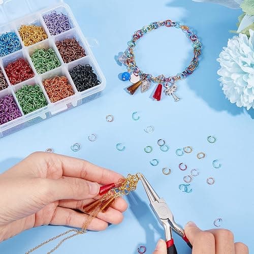 PH PandaHall 8400pcs Aluminum Open Jump Rings 6mm Chainmail Rings Open Jump Rings 24 Color Jewelry Findings for Choker Necklaces Bracelet Earring Chain Maille Jewelry Making thumbnail 5