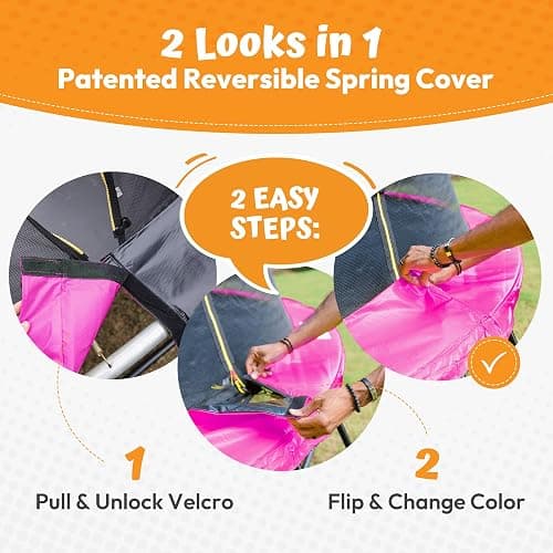JUMPZYLLA Trampoline Outdoor 8FT 10FT 12FT 14FT 15FT 16FT with Enclosure and Ladder, ASTM Approved Recreational Trampoline for Kids and Adults, Anti-Rust Coated Frame thumbnail 7