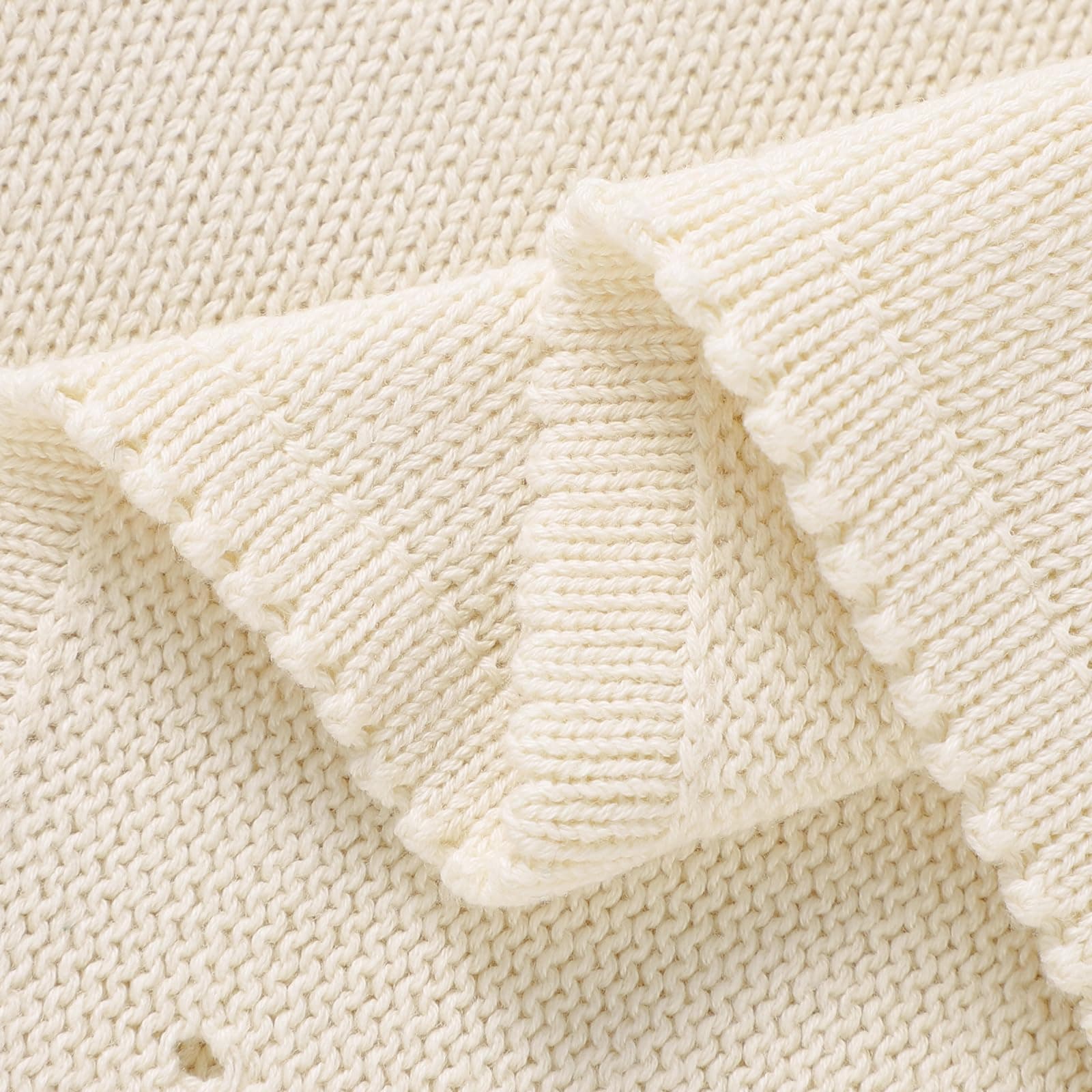 Baby Blanket 100% Cotton Cellular Blanket Baby Soft Cosy Knitted Blanket Cream 100x80cm thumbnail 7