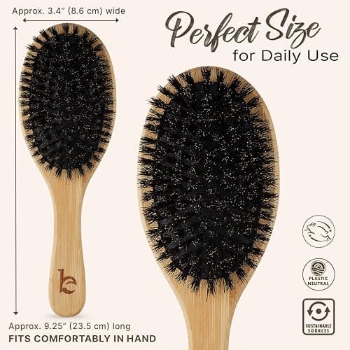 Boar Bristle Hair Brush for Women and Men, Natural 100% Soft Boars Hairbrush for Fine and Thin Hair thumbnail 5